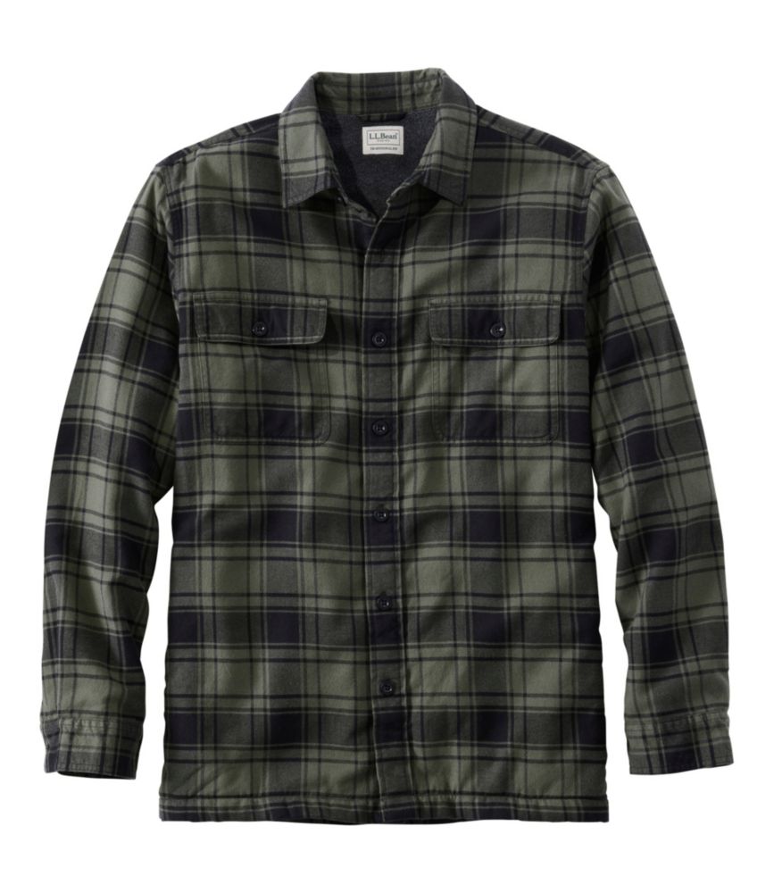 Men's Fleece-Lined Flannel Shirt, Traditional Fit
