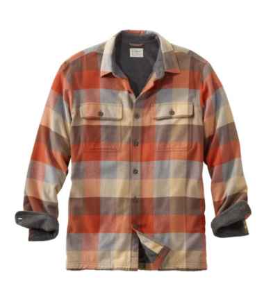 Men's Fleece-Lined Flannel Shirt, Traditional Fit