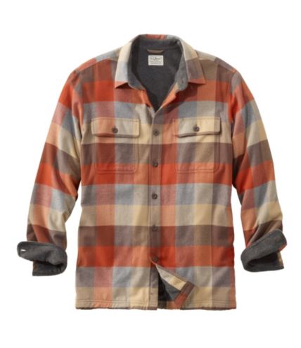 Men S Fleece Lined Flannel Shirt Traditional Fit