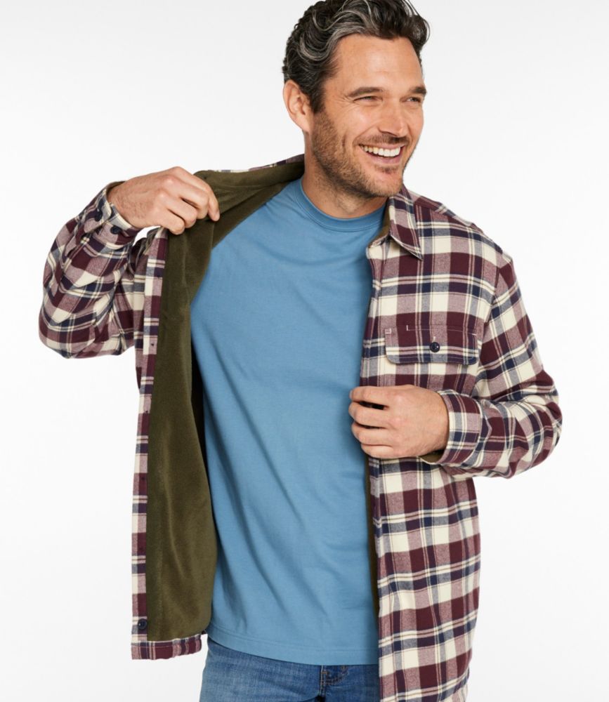 Men's Fleece-Lined Flannel Shirt, Traditional Fit