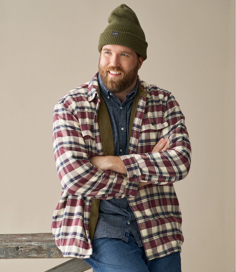 Men's Fleece-Lined Flannel Shirt, Traditional Fit | Casual Button