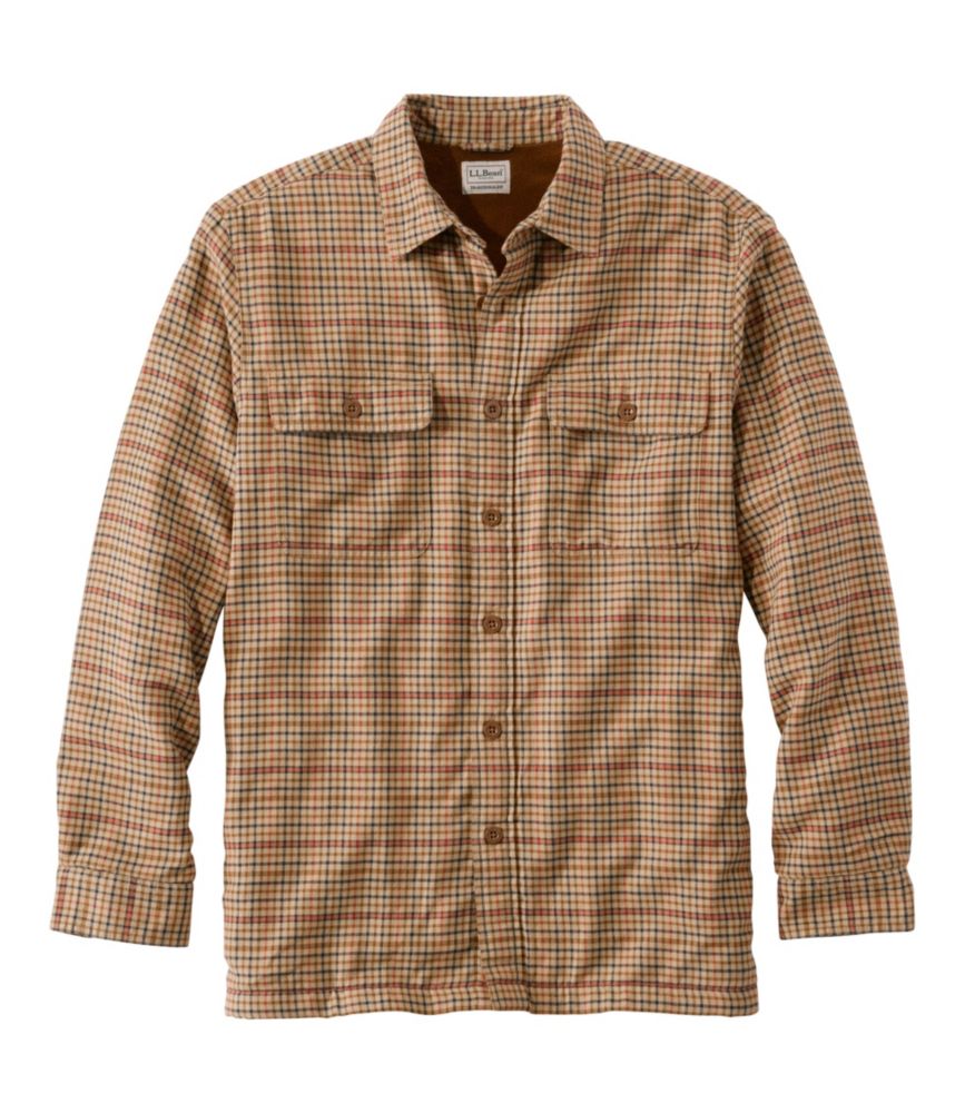 Men's Fleece-Lined Flannel Shirt, Traditional Fit Versatile Fleece- Lined Flannel Shirt for Men