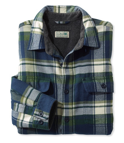 Men's Fleece-Lined Flannel Shirt, Traditional Fit | Free Shipping at L ...