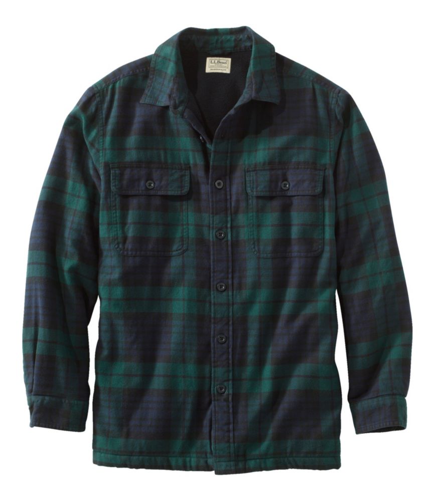 Men's Fleece-Lined Flannel Shirt, Traditional Fit