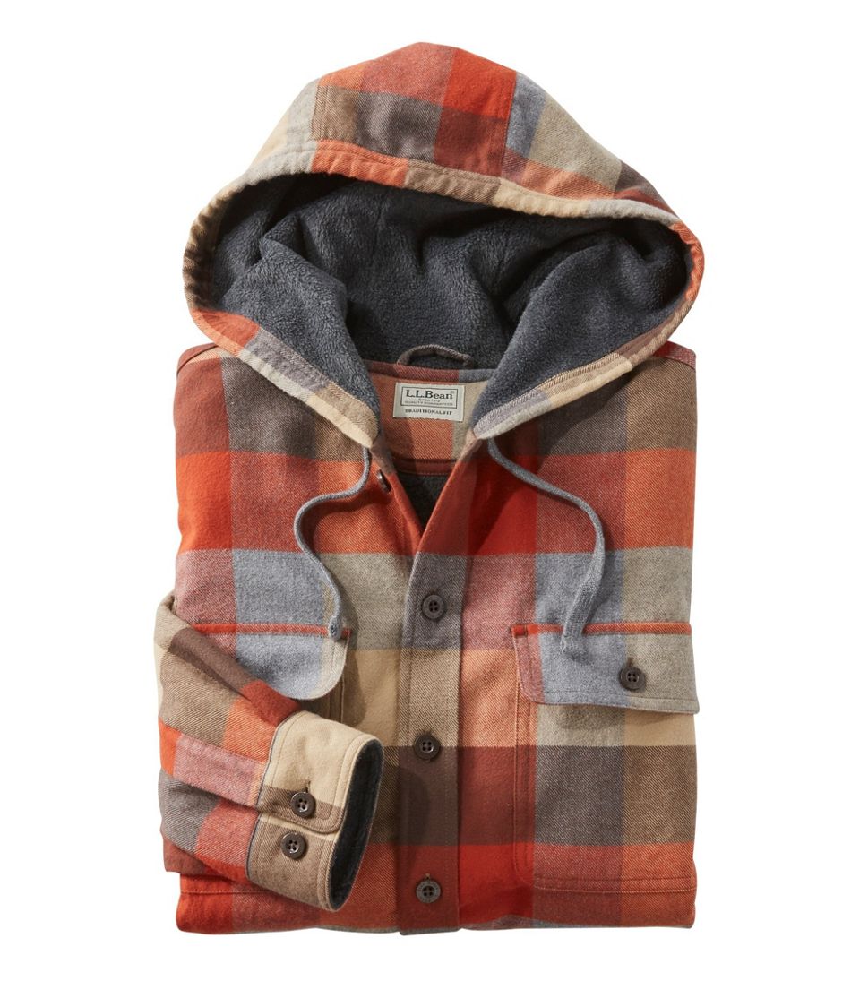 Plaid Sherpa Lined Hoodie Jacket