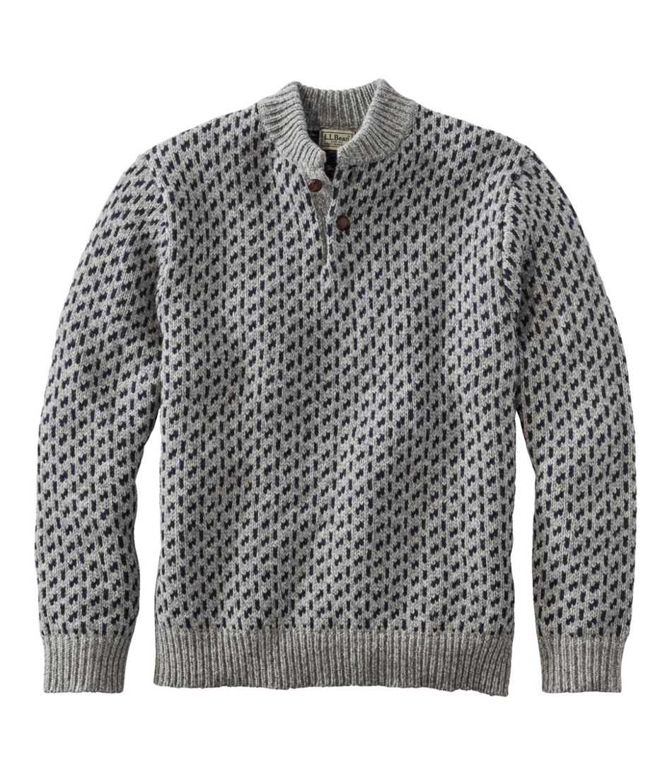 Men's L.L.Bean Classic Ragg Wool Fair Isle Henley Sweater | Sweaters at ...