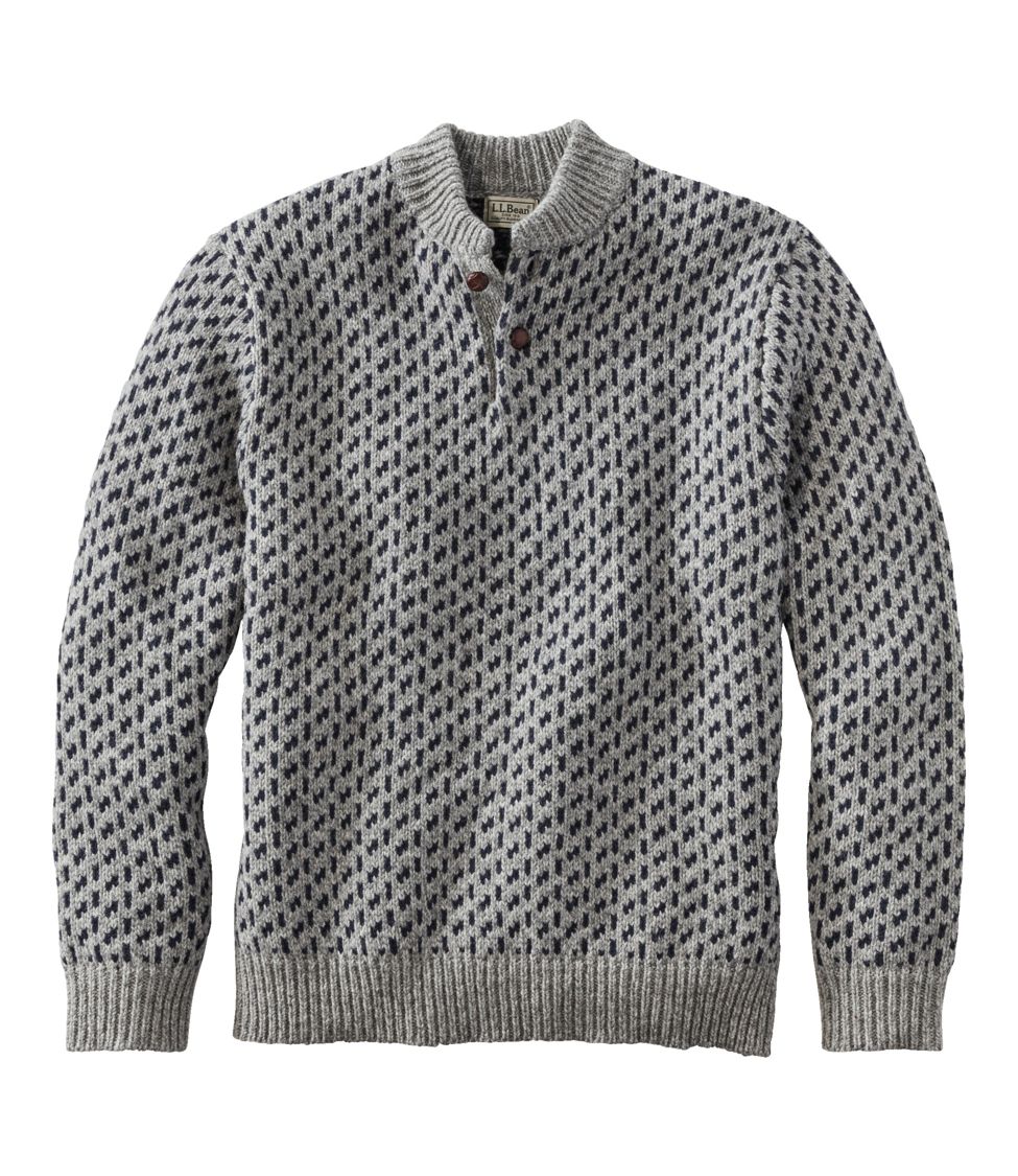 Men's L.L.Bean Classic Ragg Wool Fair Isle Henley Sweater at L.L. Bean