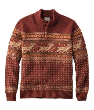 Men's L.L.Bean Classic Ragg Wool Fair Isle Henley Sweater