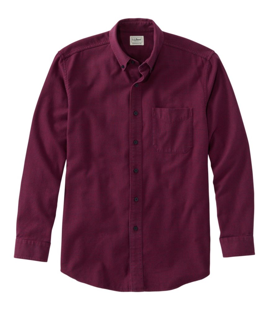 Men's Wicked Good Flannel Shirt, Traditional Fit, Houndstooth, Bordeaux, small image number 1