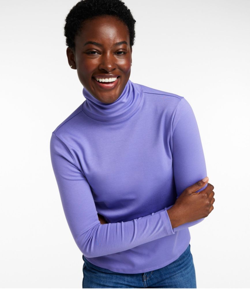 Women's Pima Cotton Turtleneck, Long-Sleeve