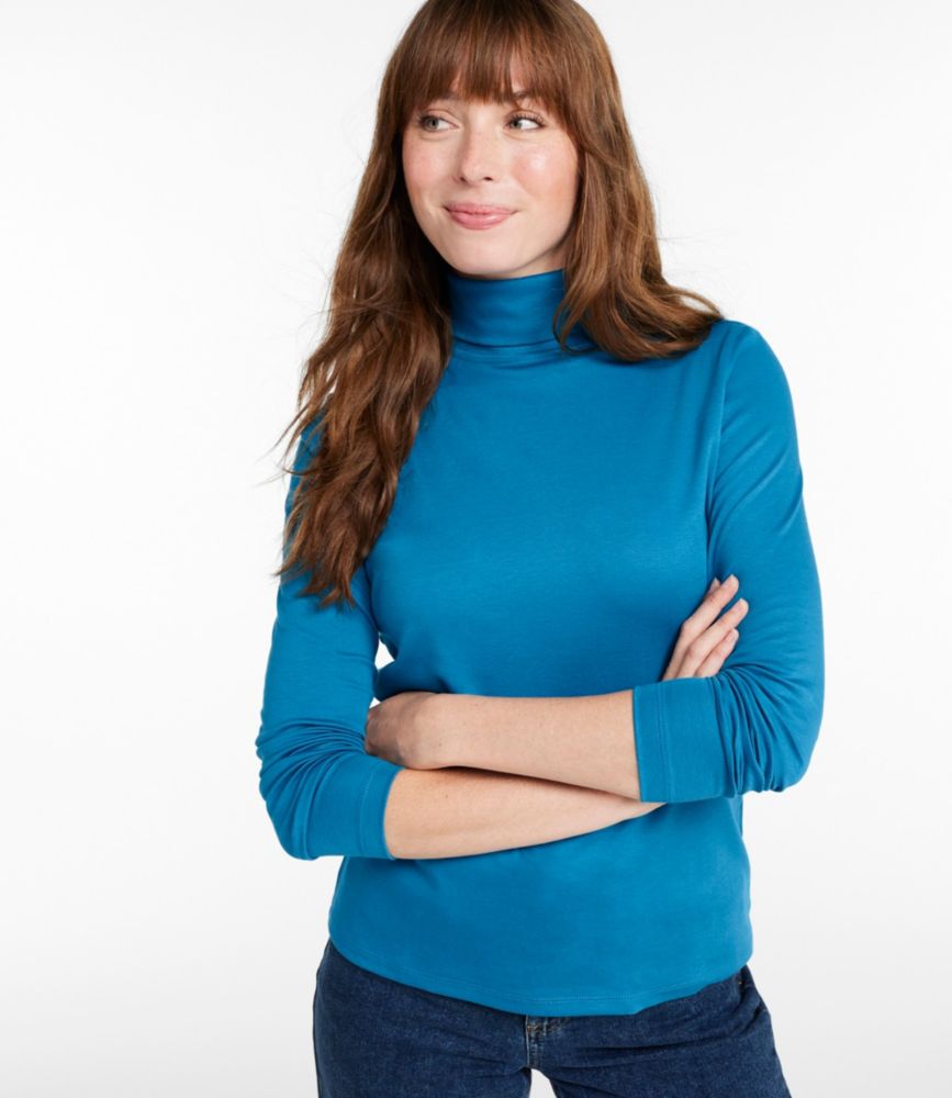 Women's Pima Cotton Turtleneck, Long-Sleeve BEST LOOKING, BEST FEEL, LONGER LASTING