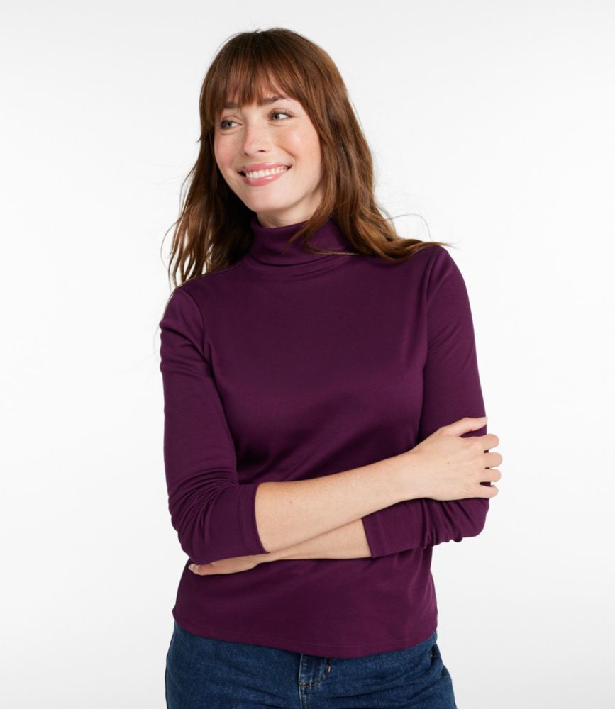 Women's Pima Cotton Turtleneck, Long-Sleeve
