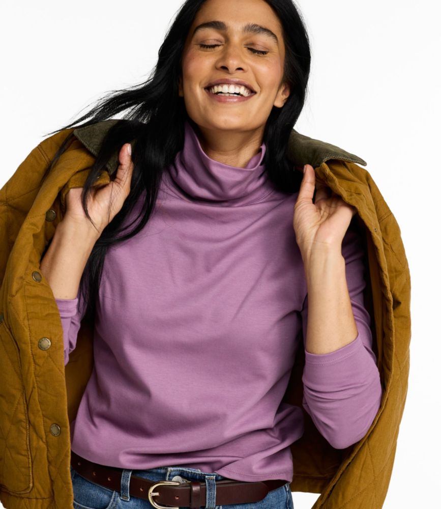 Women's Pima Cotton Turtleneck, Long-Sleeve