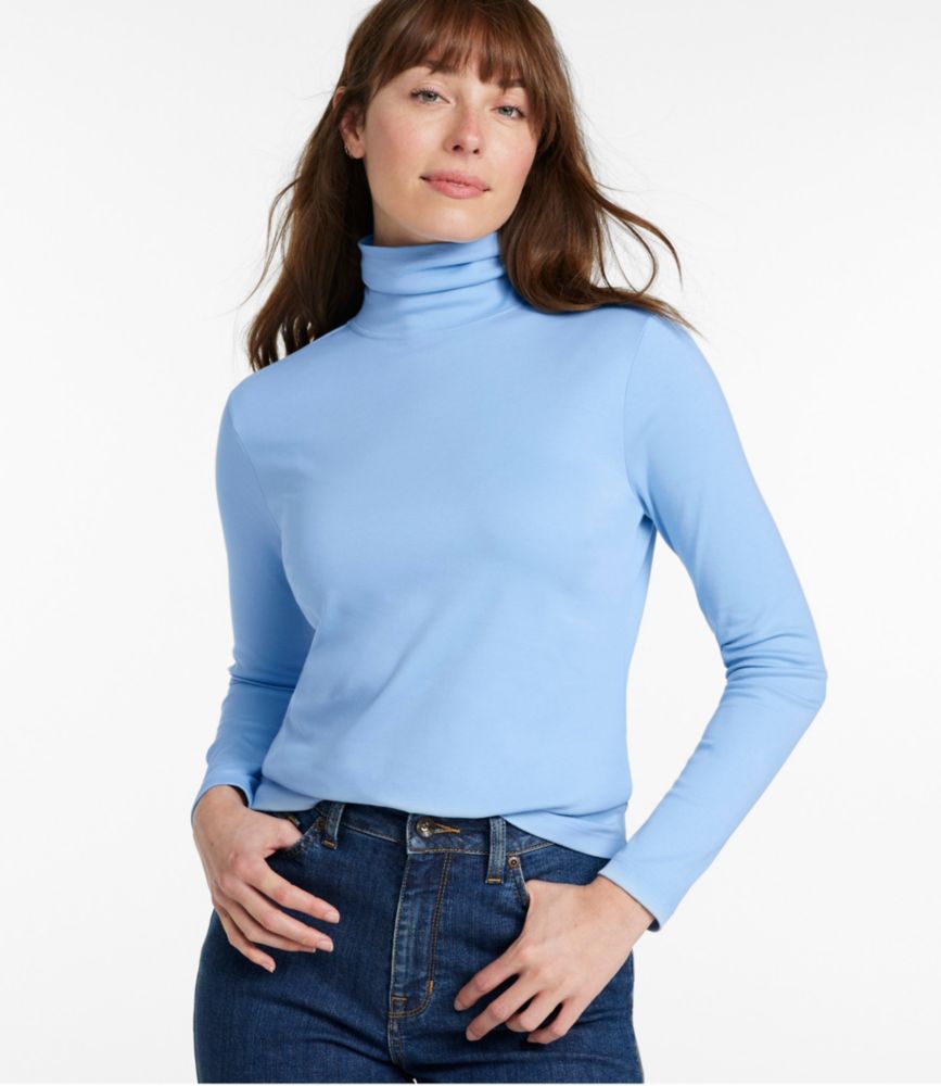 Women's Pima Cotton Turtleneck, Long-Sleeve