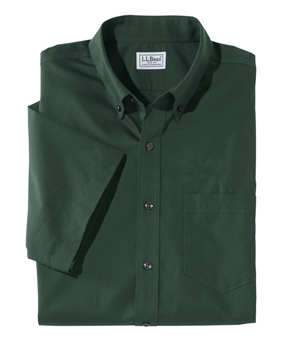 Wrinkle-Free Poplin Shirt, Short-Sleeve, Hunter, large image number 0