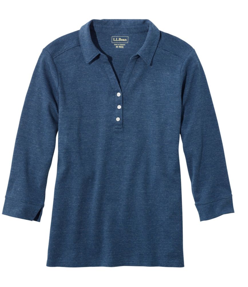 Three-Quarter-Sleeve Interlock Polo