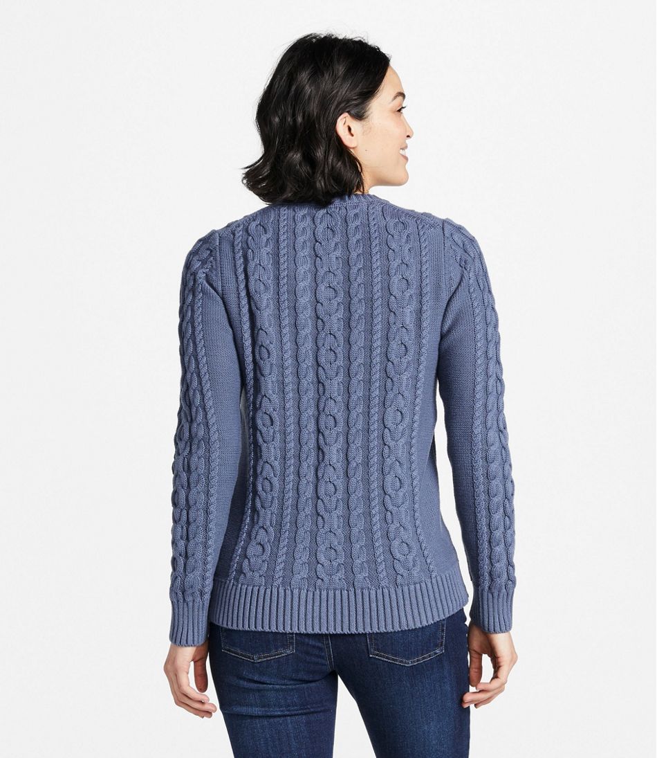 Women's Double L® Mixed-Cable Sweater, Crewneck