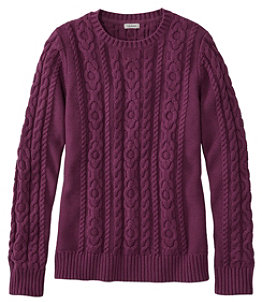 Women's Double L Mixed-Cable Sweater, Crewneck