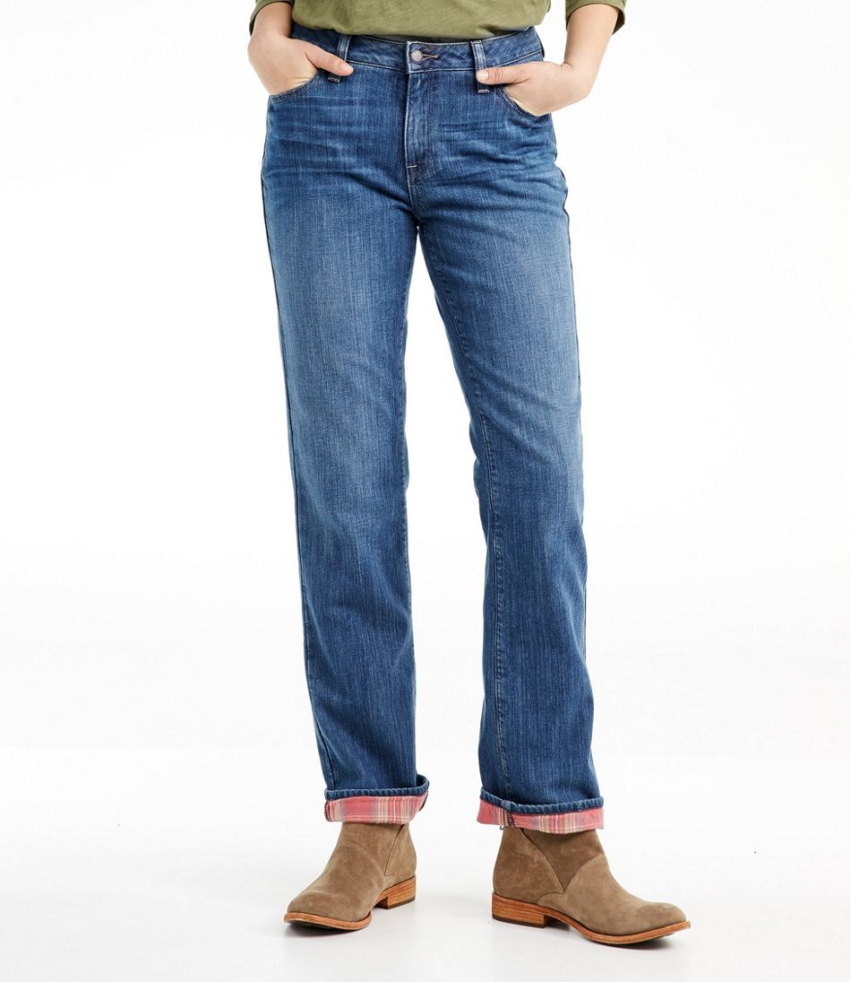 L.L.Bean 1912 Jeans, Mid-Rise Straight-Leg Lined