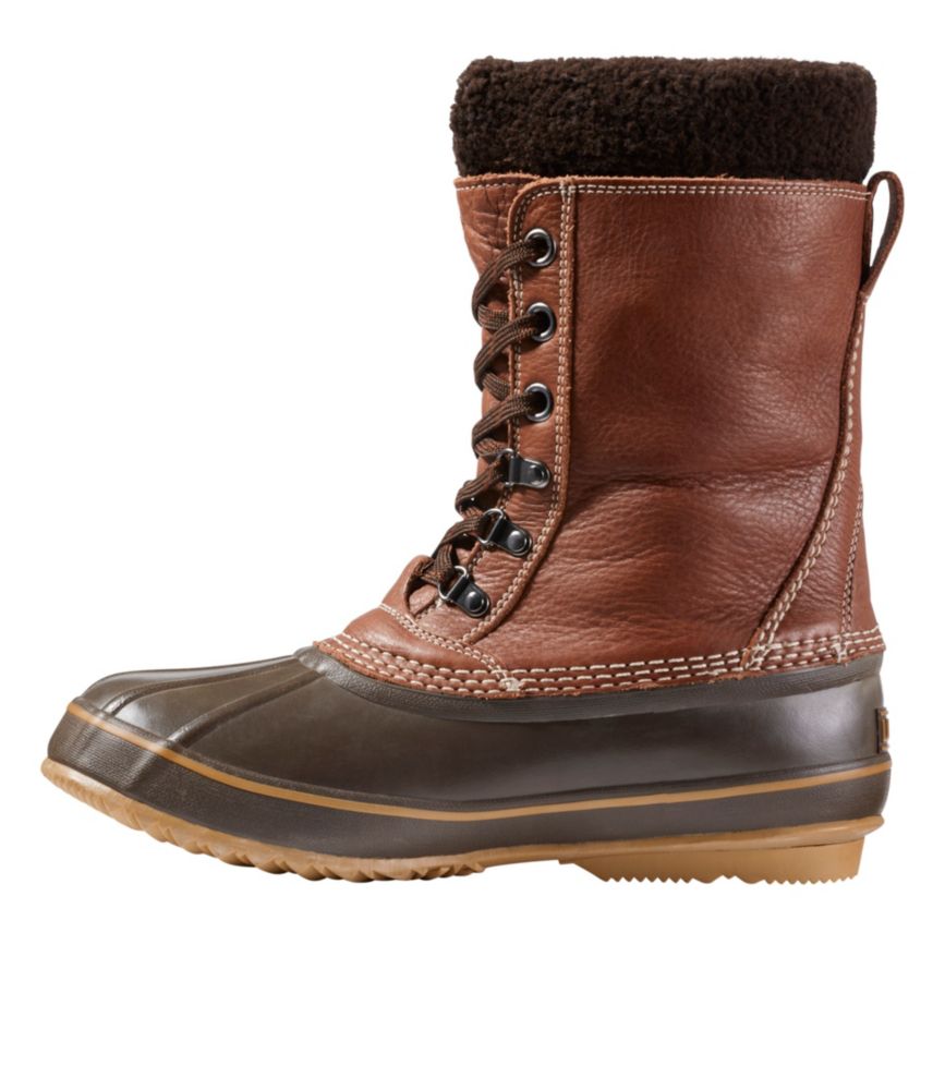 Men's L.L.Bean Snow Boots with Tumbled Leather, Deepest Brown/Forest Shade, small image number 2