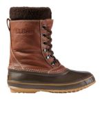 Brown leather shop snow boots