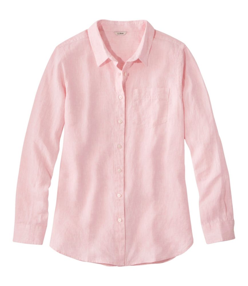 Women's Premium Washable Linen Shirt, Tunic, Shell Pink, small image number 1