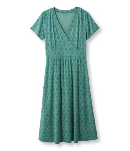 Summer Knit Dress, Short-Sleeve Print