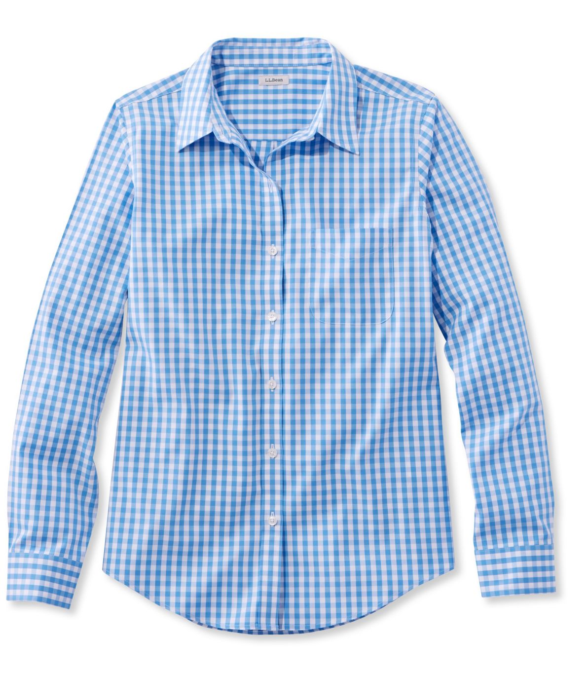 Wrinkle-Free Pinpoint Oxford Shirt, Long-Sleeve Relaxed Fit Gingham