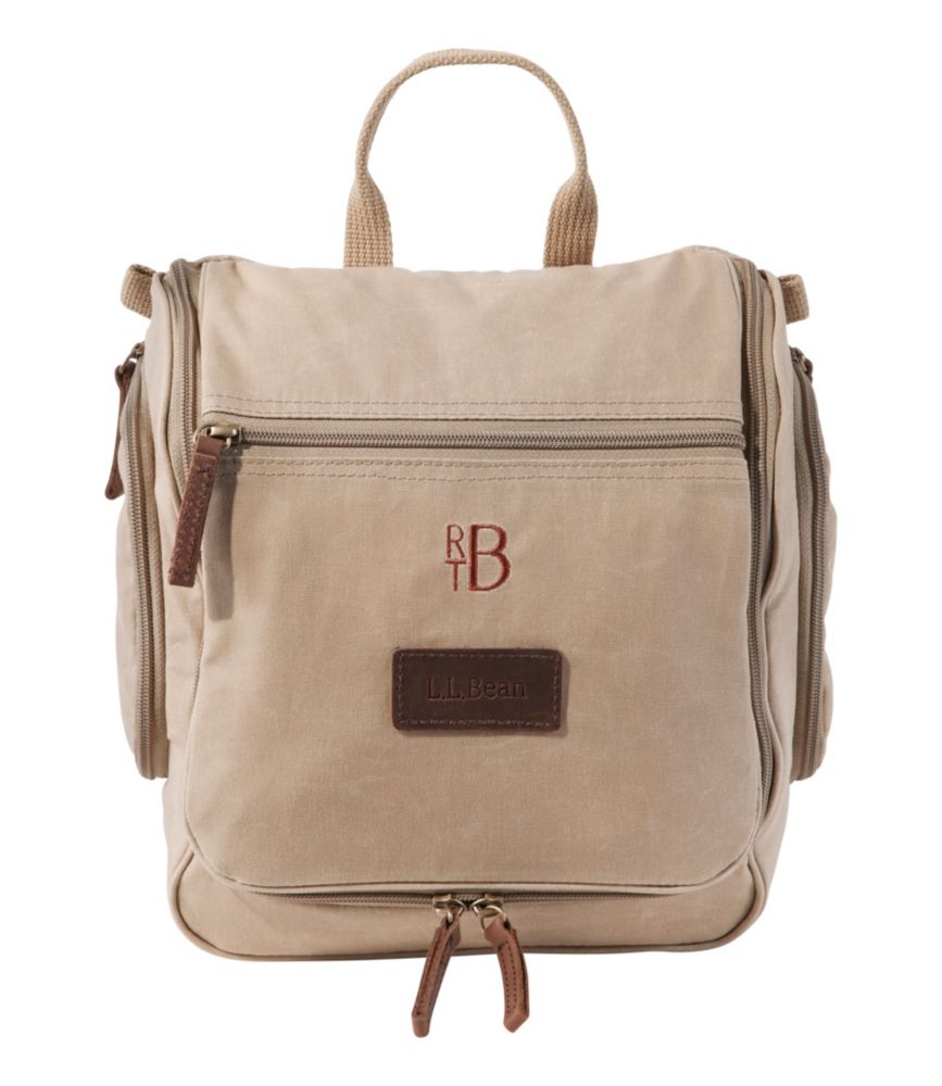 Waxed-Canvas Personal Organizer Toiletry Bag, Medium