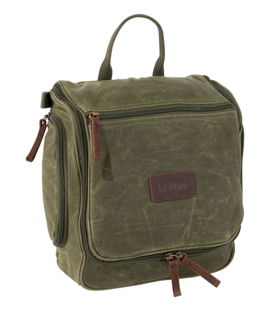 Waxed-Canvas Personal Organizer Toiletry Bag, Medium