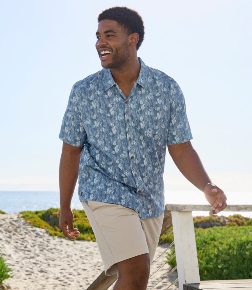 Men's Tropics Shirt, Short-Sleeve Print, Deepest Brown Tropical, small image number 8