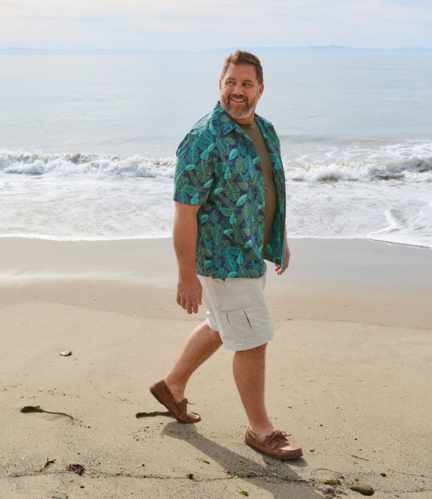 Men's Tropics Shirt, Short-Sleeve Print, Deepest Brown Tropical, small image number 9