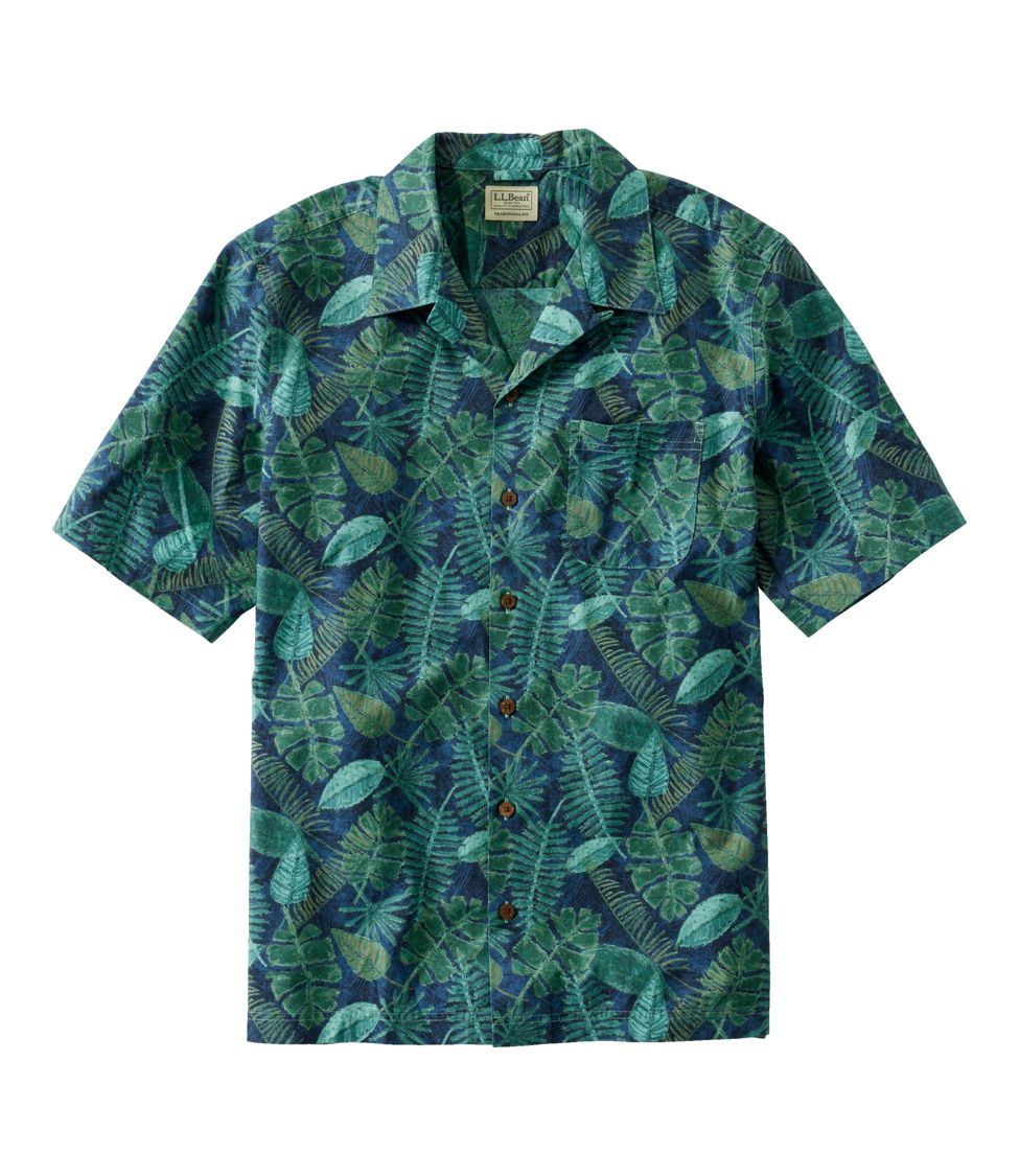Men's Tropics Shirt, Short-Sleeve Print Carbon Navy Tropical XXXL, Cotton | L.L.Bean