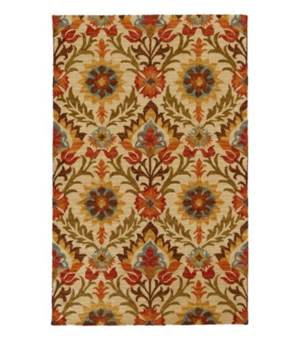 Wool Hooked Rug, Botanical Floral