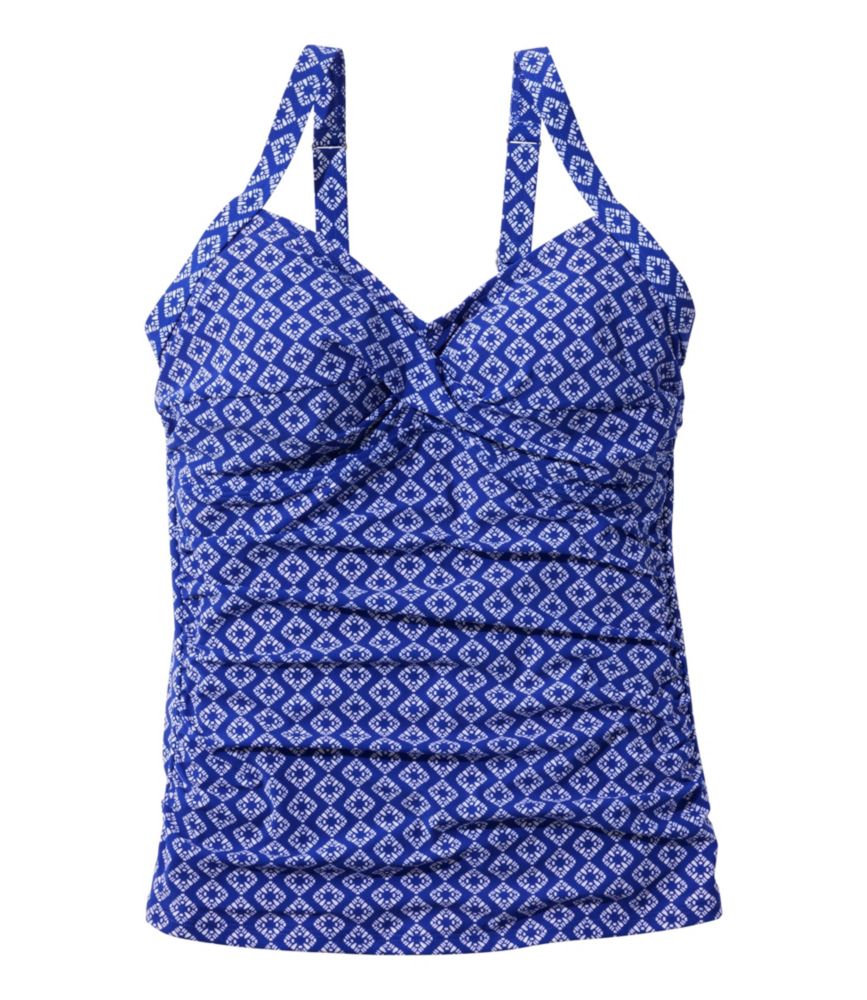 Women's Shaping Swimwear, Tankini Top Print, Cobalt Diamond, small image number 1
