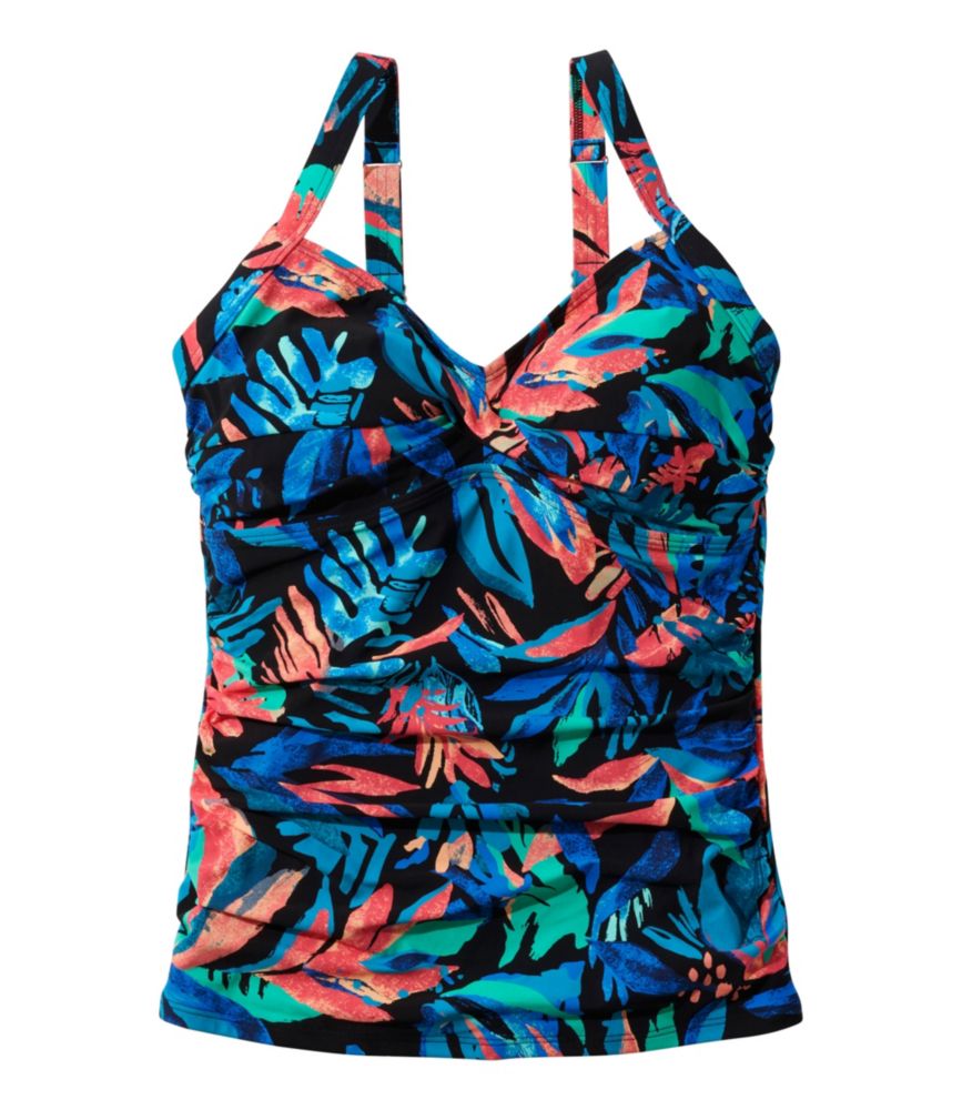 Women's Shaping Swimwear, Tankini Top Print, Black Fern Leaf, small image number 2