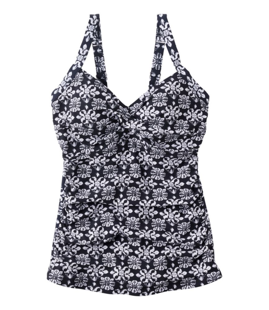 Women's Shaping Swimwear, Tankini Top Print, Black Stamp Geo, small image number 1