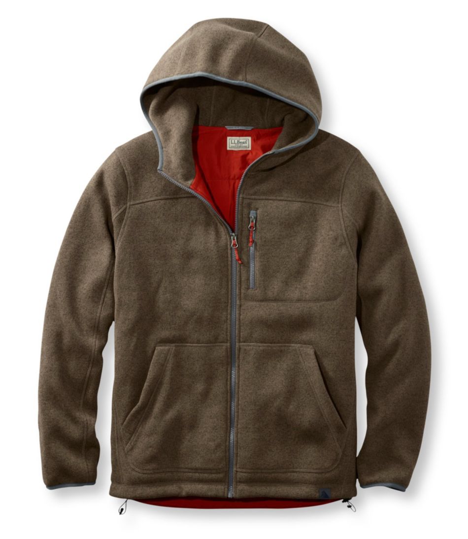Men's L.L.Bean Sweater Fleece, PrimaLoft Full-Zip Hooded Jacket ...