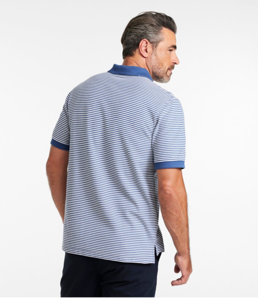 Men's Premium Double L® Polo, Banded Short-Sleeve Without Pocket Stripe, Deep Blue, small image number 3