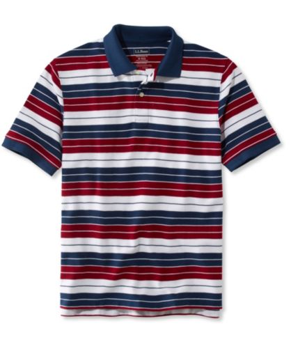Men's Premium Double L Polo, Banded Short-Sleeve Without Pocket Stripe ...