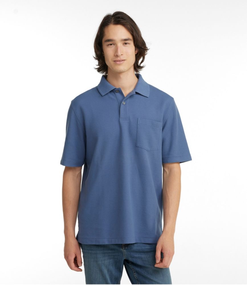 Men's Premium Double L® Polo, Hemmed Short-Sleeve with Pocket, Vintage Indigo, small image number 2