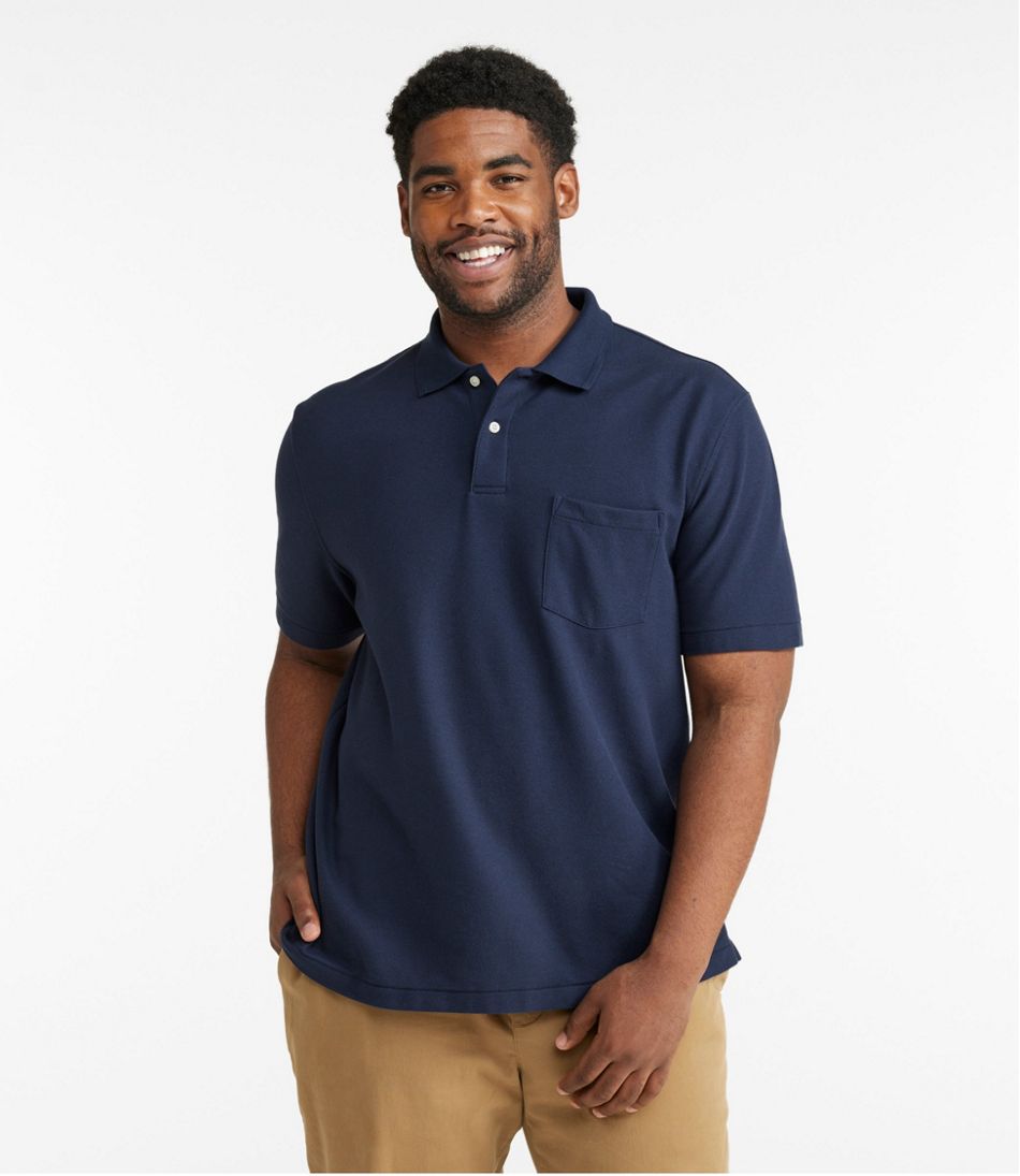 Men's Premium Double L Polo, Hemmed Short-Sleeve with Pocket | Polo Shirts  at 