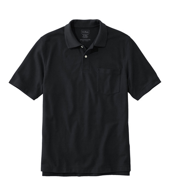 Men's Premium Double L Hemmed-Sleeve Polo with Pocket, Black, large image number 0