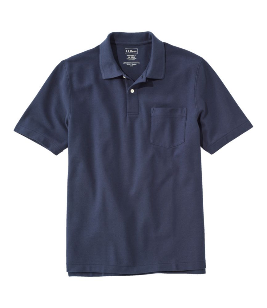 Men's Premium Double L® Polo, Hemmed Short-Sleeve with Pocket