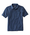 Men's Premium Double L Hemmed-Sleeve Polo with Pocket, Vintage Indigo, small image number 0