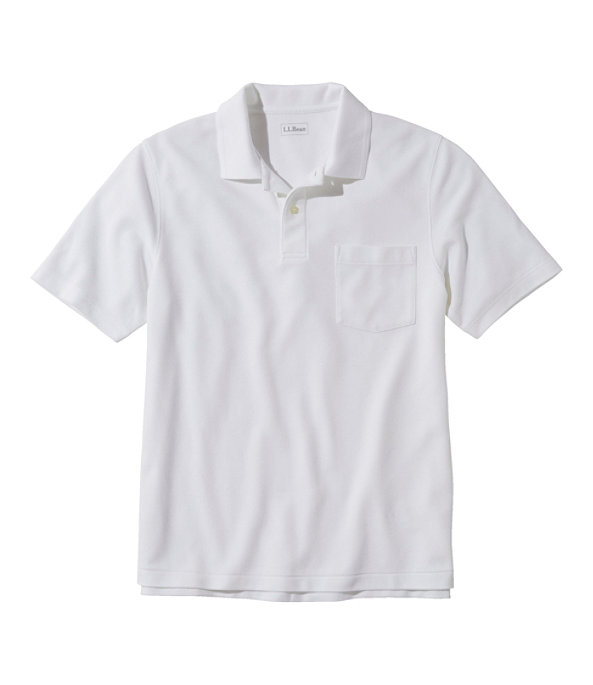 Men's Premium Double L Hemmed-Sleeve Polo with Pocket, White, large image number 0