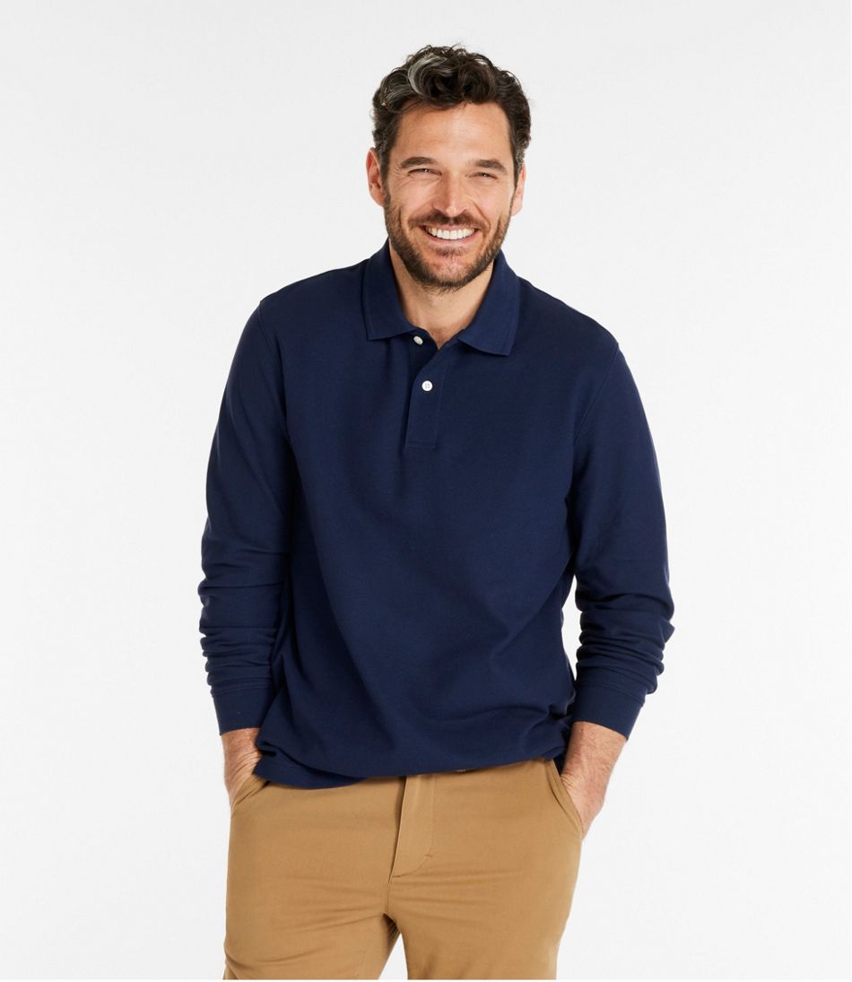 Men's Premium Double L® Polo, Long-Sleeve Without Pocket