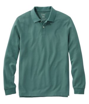 Men's Premium Double L Polo, Long-Sleeve Without Pocket