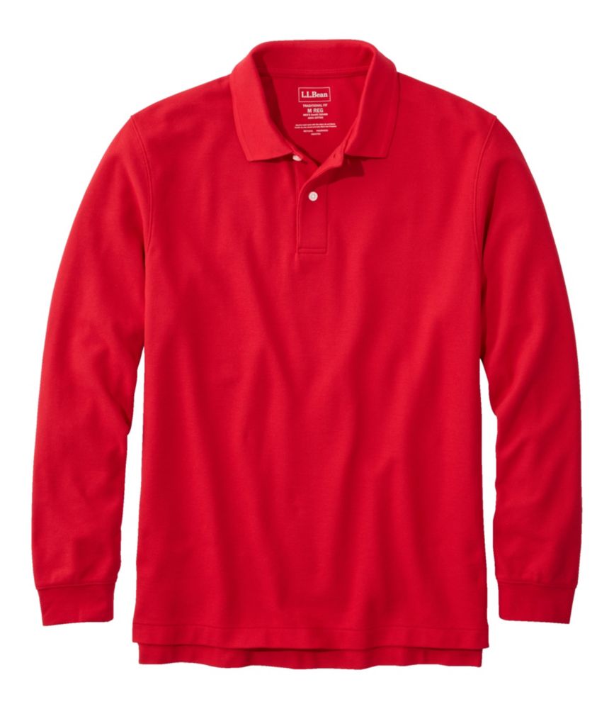 Men's Premium Double L Polo, LongSleeve Without Pocket Shirts at L.L