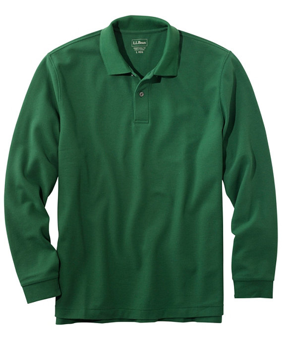 Premium Long-Sleeve Double L Polo, Camp Green, large image number 0